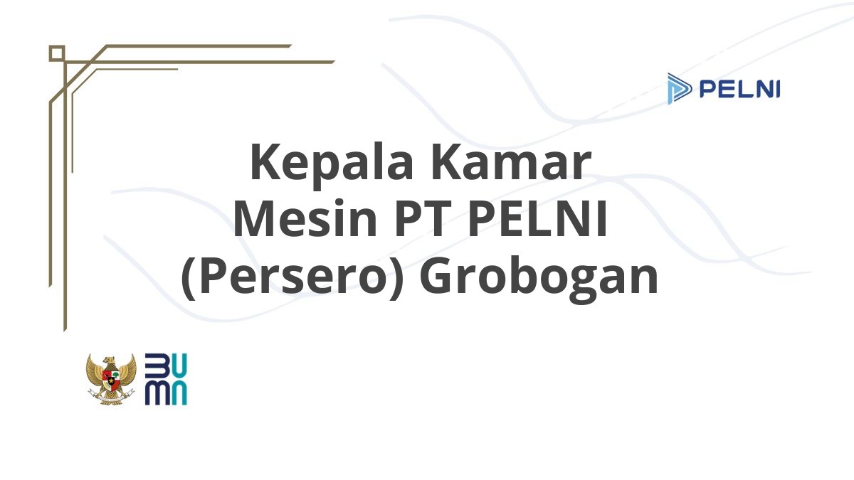 Kepala Kamar Mesin PT PELNI (Persero) Grobogan