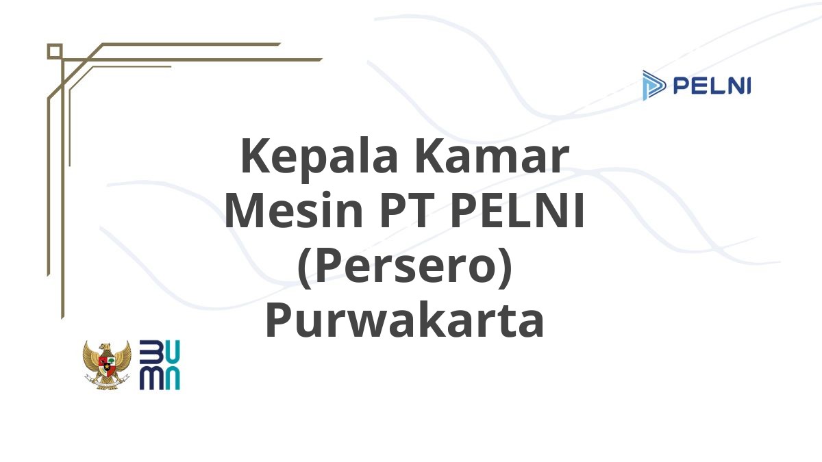 Kepala Kamar Mesin PT PELNI (Persero) Purwakarta