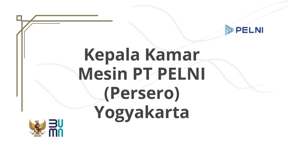 Kepala Kamar Mesin PT PELNI (Persero) Yogyakarta