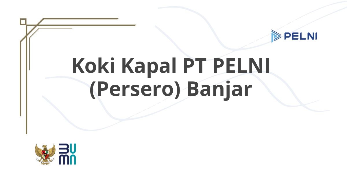 Koki Kapal PT PELNI (Persero) Banjar