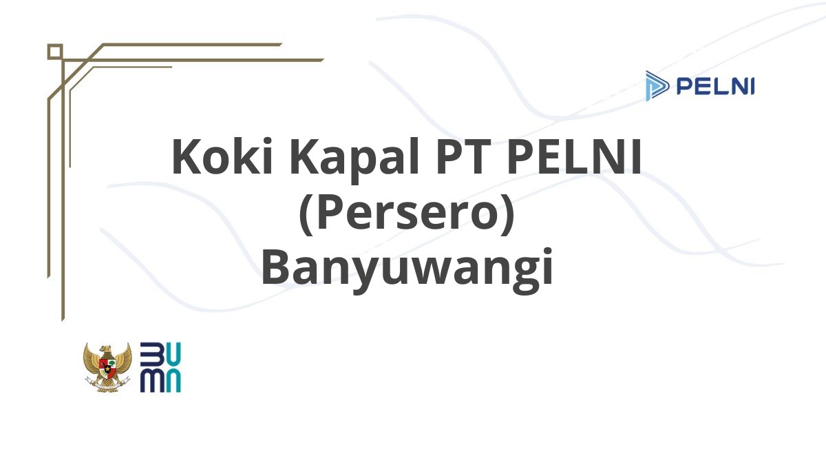 Koki Kapal PT PELNI (Persero) Banyuwangi
