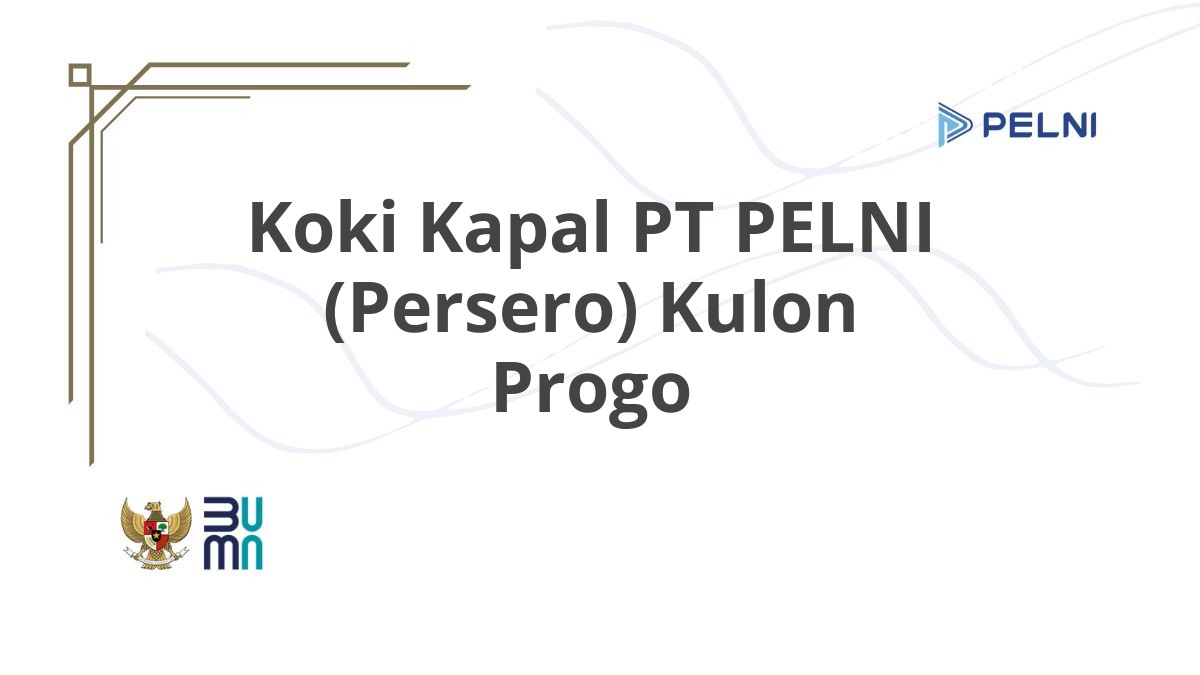Koki Kapal PT PELNI (Persero) Kulon Progo