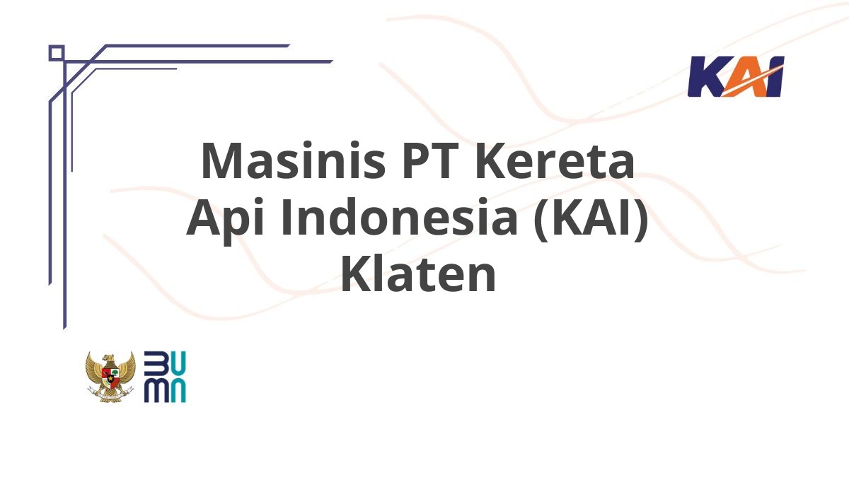 Masinis PT Kereta Api Indonesia (KAI) Klaten